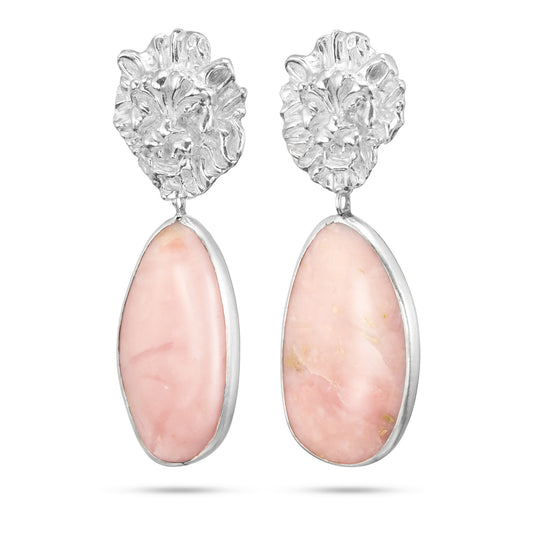 s.p.q.r. no. 5 earrings, leō with pink opal